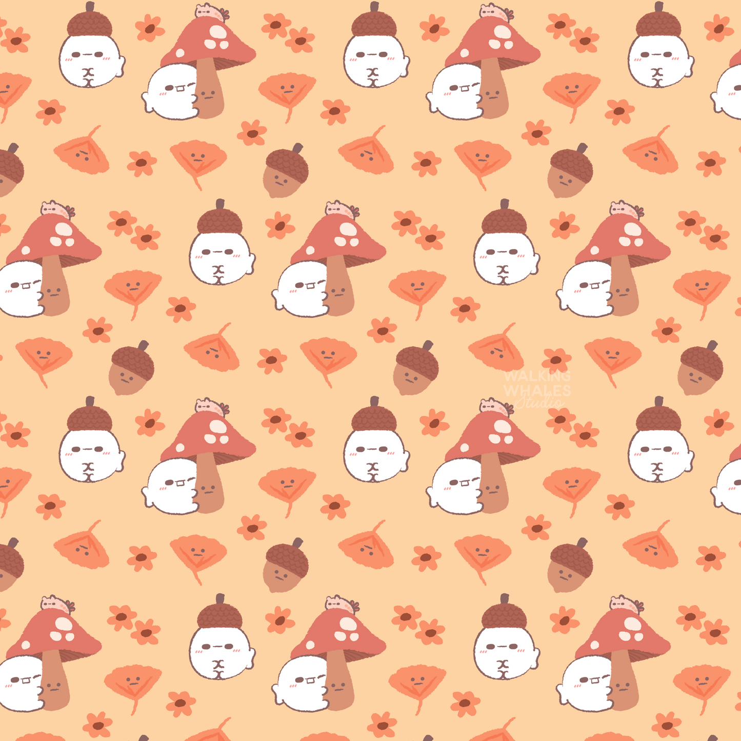 Satin Scrunchie in Mushroom & Acorn