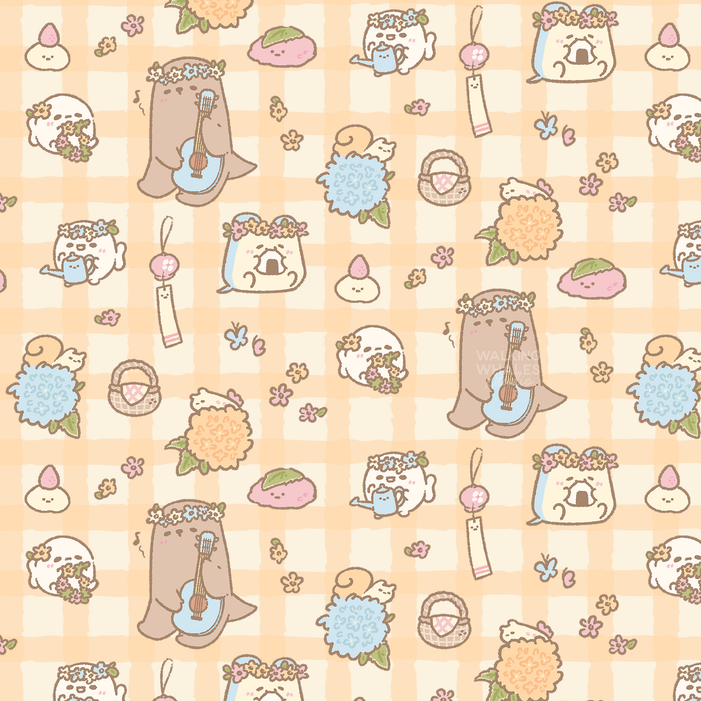 Satin Scrunchie in Yellow Gingham