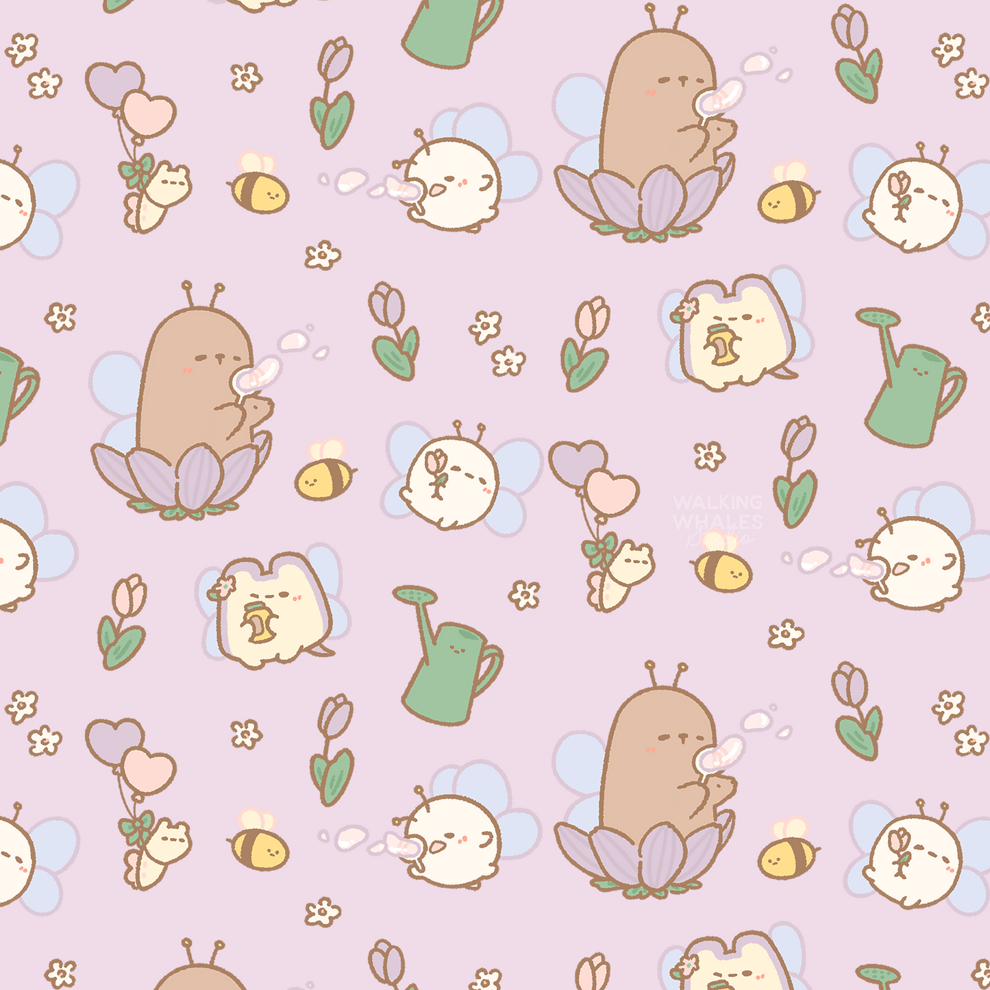 Satin Scrunchie in Tulip Field