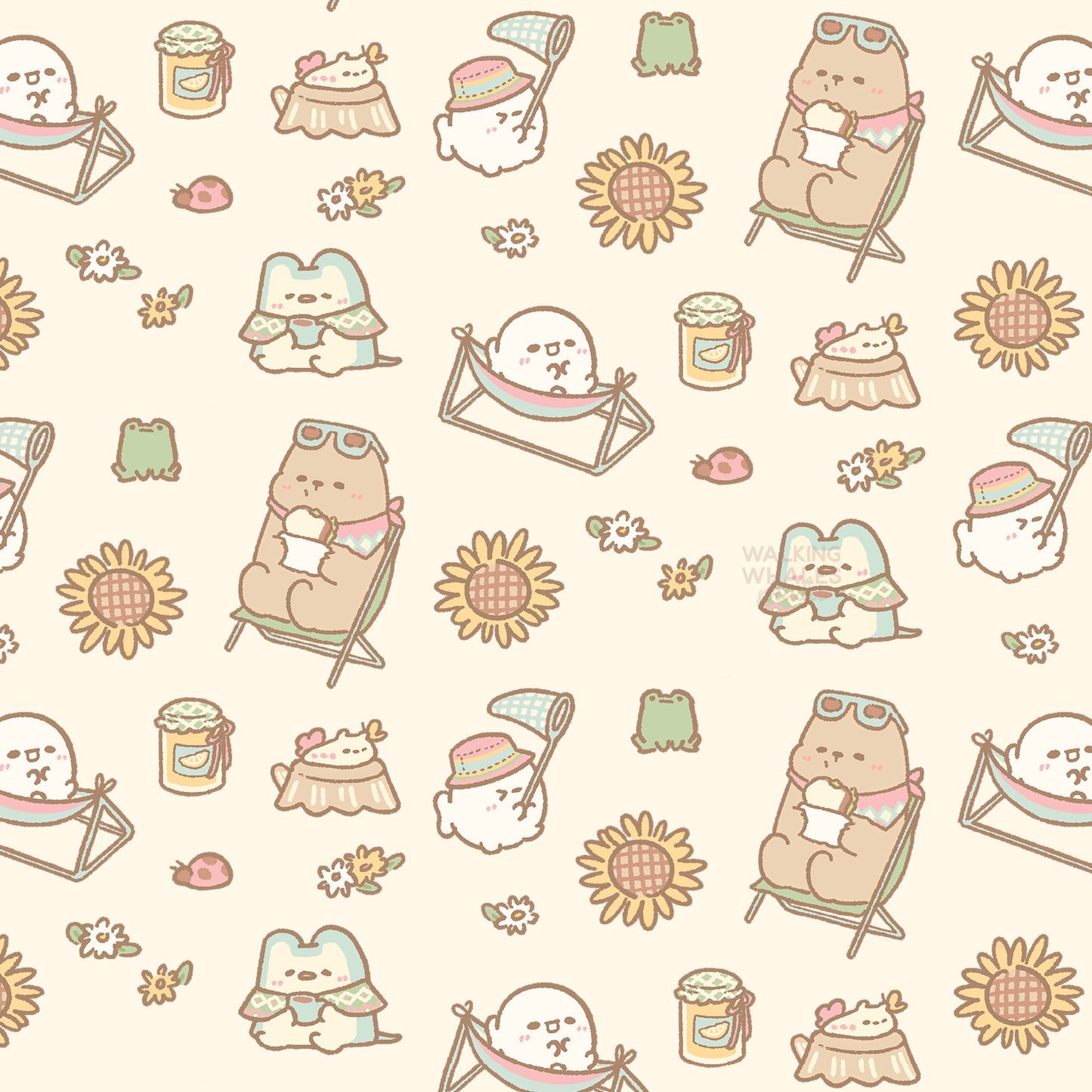 Satin Scrunchie in Sunflower & Frog