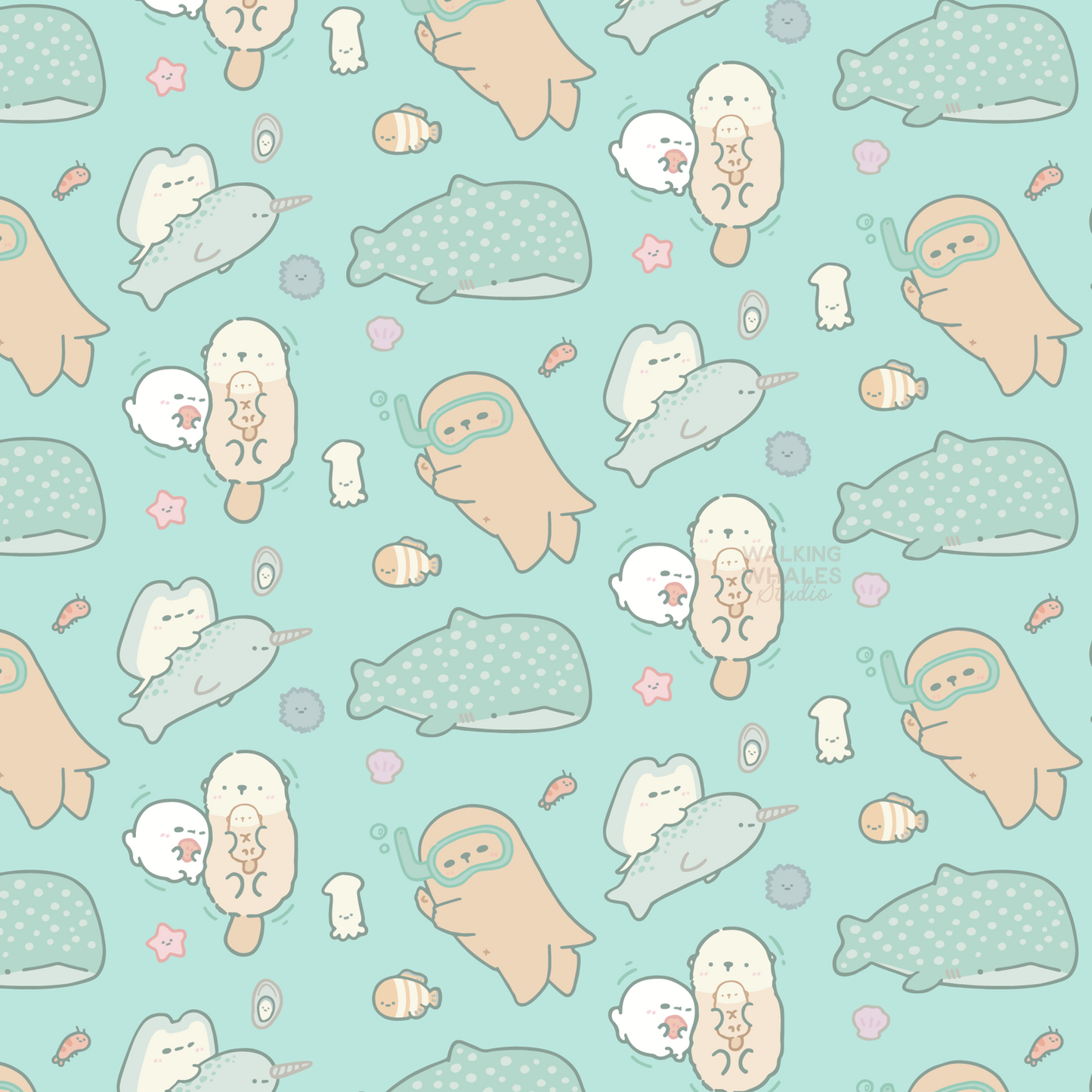 Satin Scrunchie in Blue Ocean