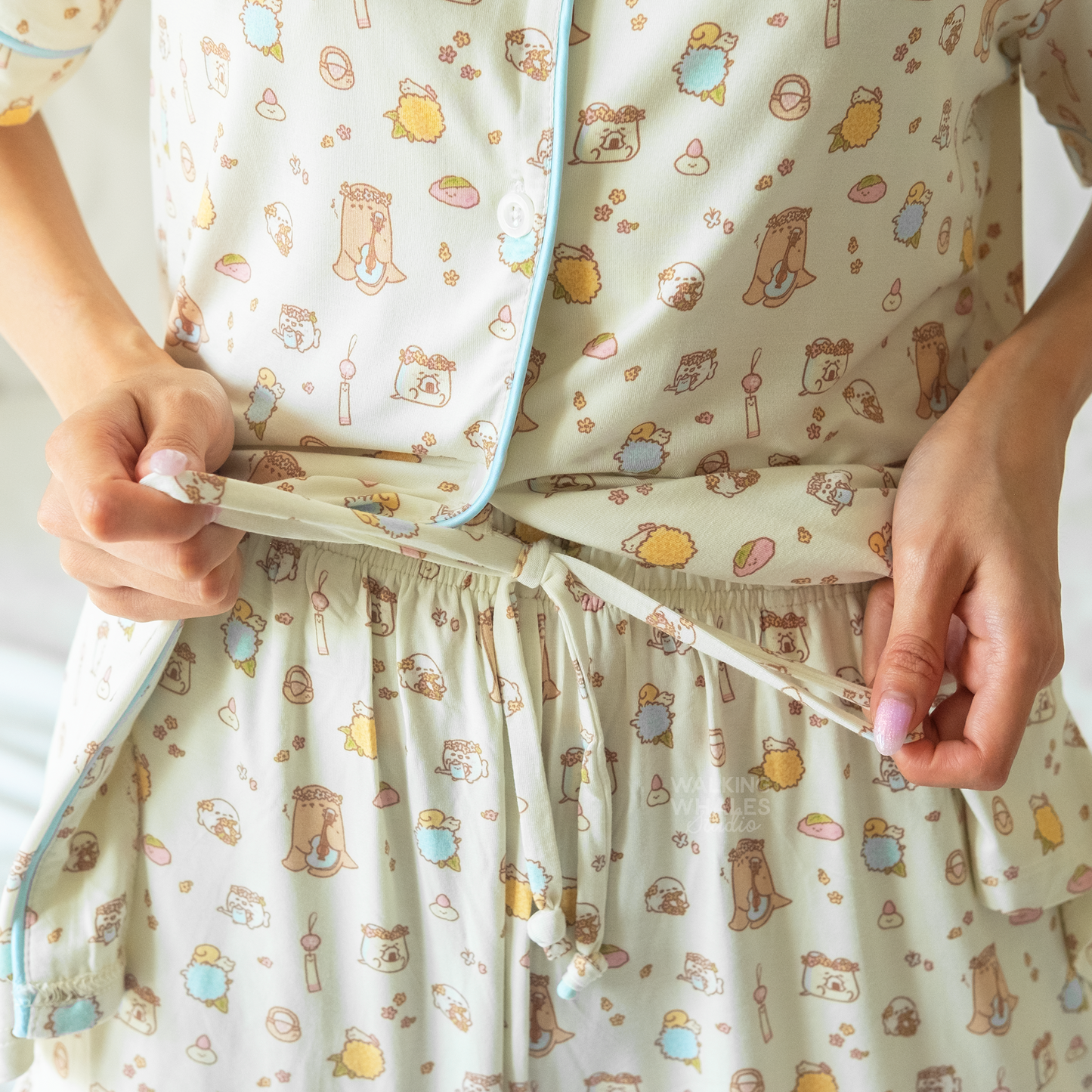Bamboo Jersey Pyjama Set in Hydrangea