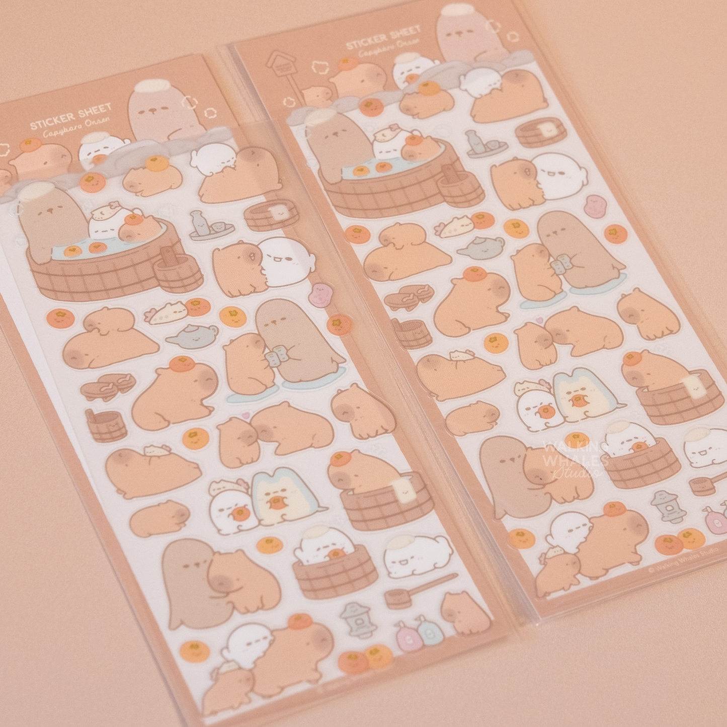 Capybara Onsen Sticker Sheet