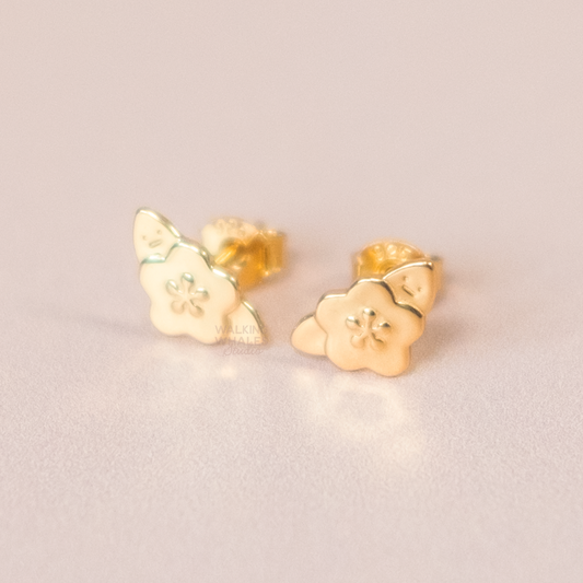Cherry Blossom Gold Plated Earrings