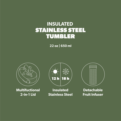 Insulated Water Bottle in Frog & Clover