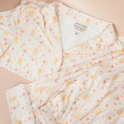 Bamboo Jersey Pyjama Set in Cherry Blossom