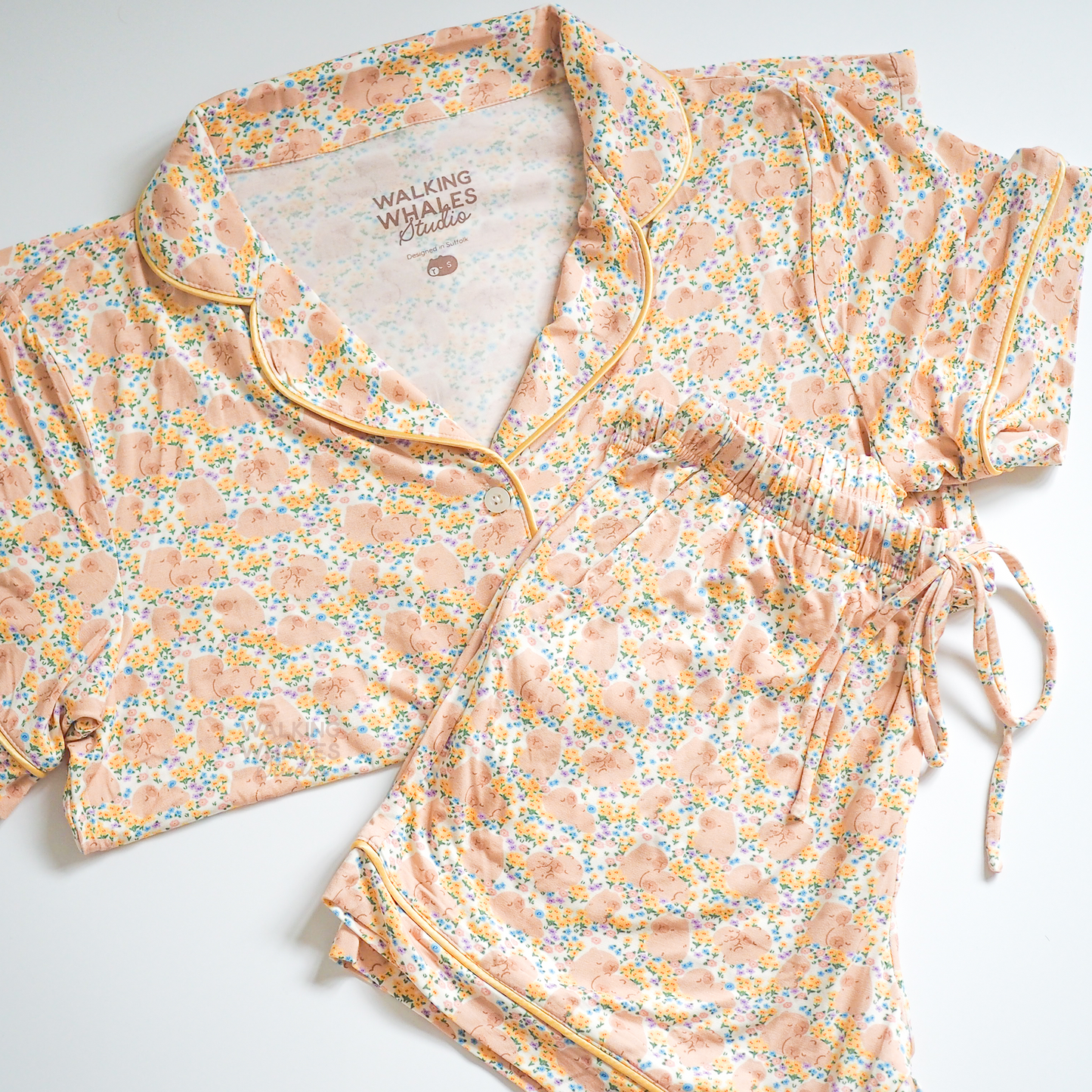 Bamboo Pyjama Set in Capybara Garden