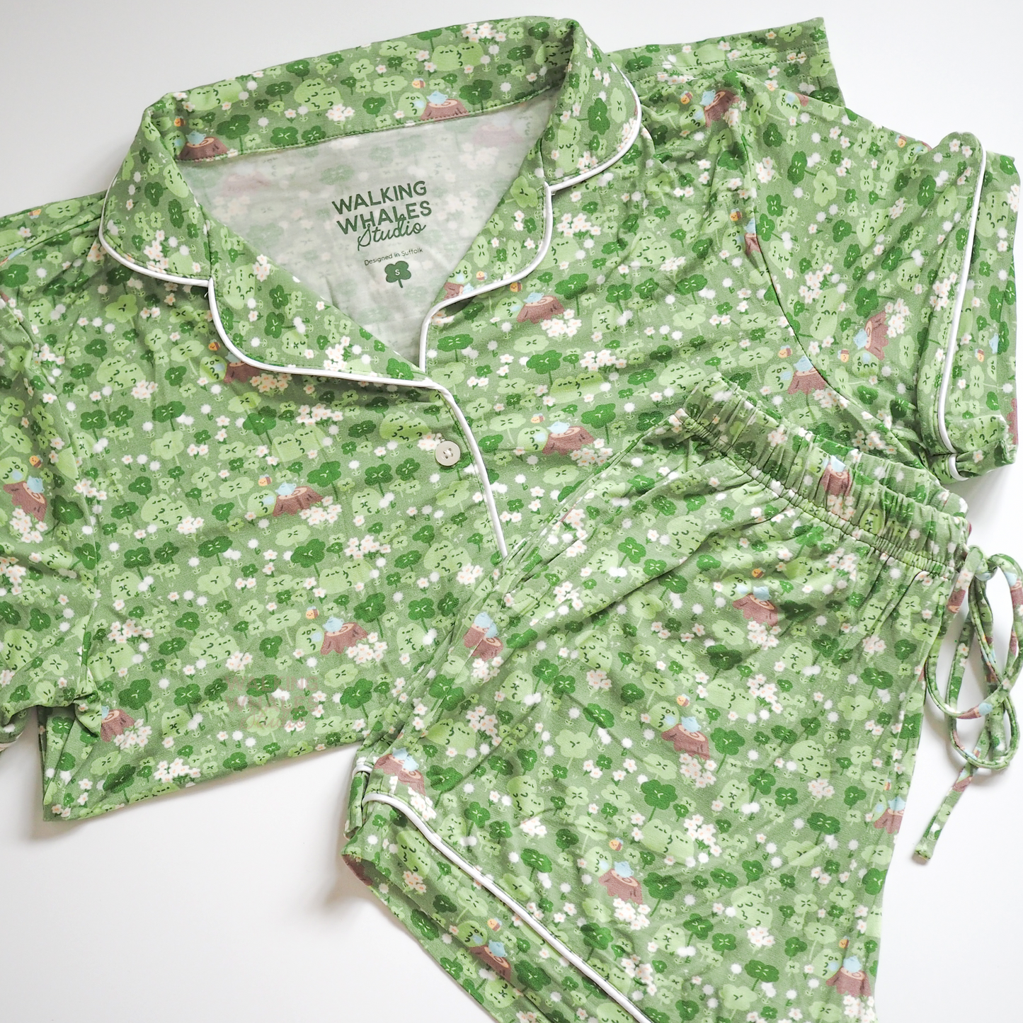 Bamboo Pyjama Set in Frog & Clover