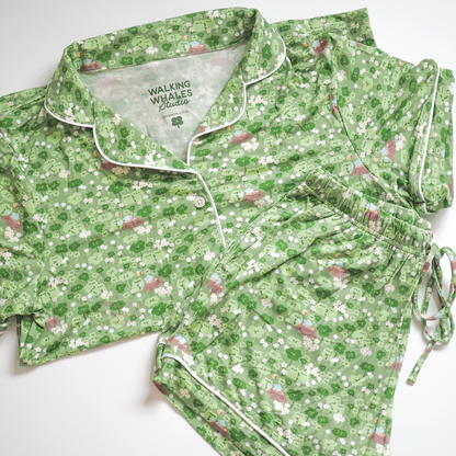 Bamboo Pyjama Set in Frog & Clover