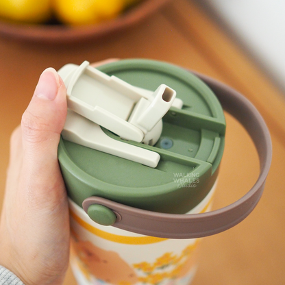 Insulated Water Bottle in Capybara Garden